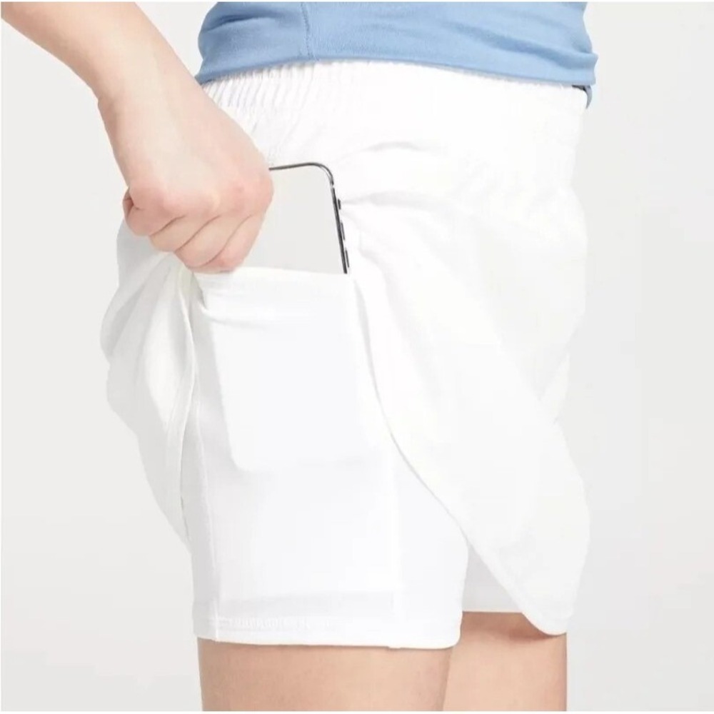 DSG Women's Skort Mid-Rise Stride Skort Pure White Women's 2XL Built In Short NW